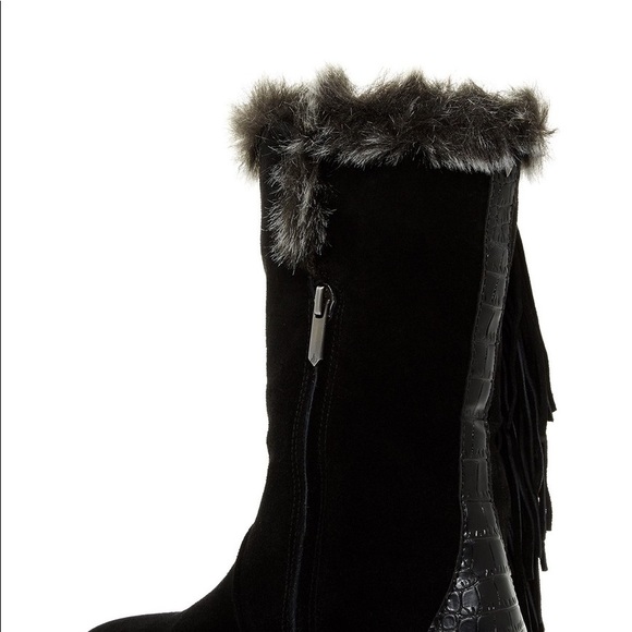 New Sam Edelman Tilden Faux Fur Fringed Boots 5.5 - Picture 3 of 8